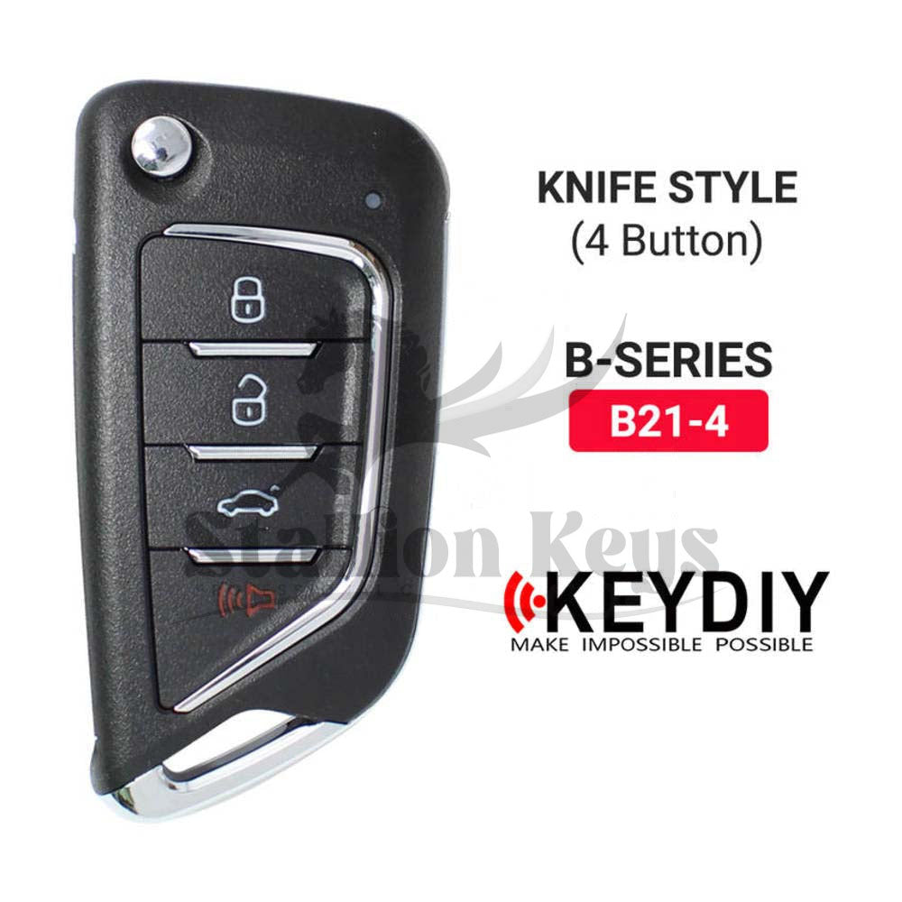 KeyDiy KD Universal Flip Remote Key 3+1 Buttons Knife Type B21-4 KeyDiy KD Universal Flip Remote Key 3+1 Buttons Knife Type B21-4